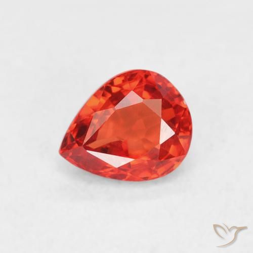0.54ct طبيعي برتقالى أحمر كثيف زفير, شكل الكمثرى, VVS-VS