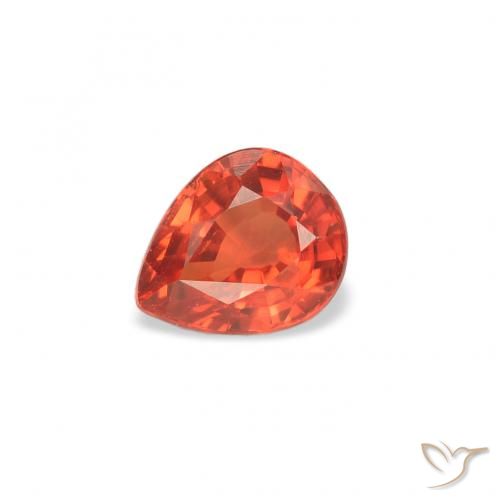 0.51ct طبيعي برتقالى دافئ زفير, شكل الكمثرى, قليلا جدا