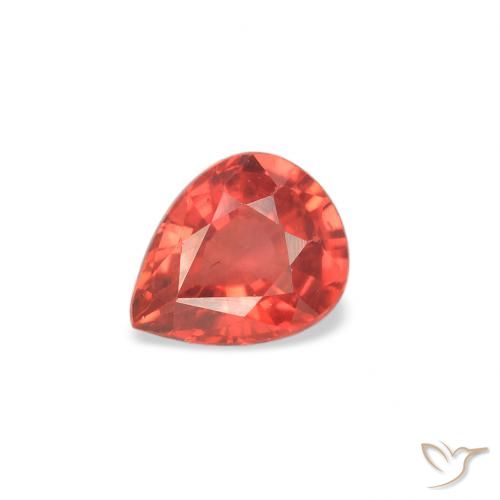 0.42ct طبيعي أحمر كثيف زفير, شكل الكمثرى, قليلا جدا