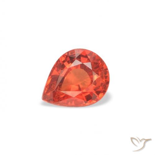 0.46ct طبيعي أحمر كثيف زفير, شكل الكمثرى, قليلا جدا