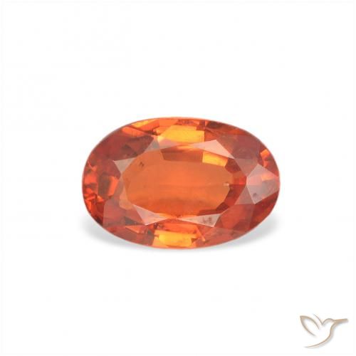 0.65ct طبيعي برتقالى نارى زفير, بيضوي, قليلا جدا