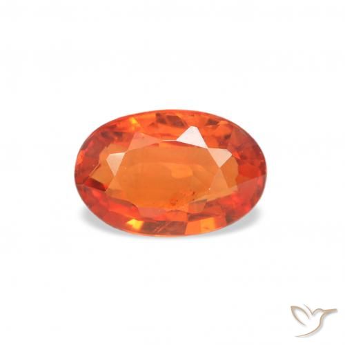 0.54ct طبيعي برتقالى متوسط زفير, بيضوي, قليلا جدا