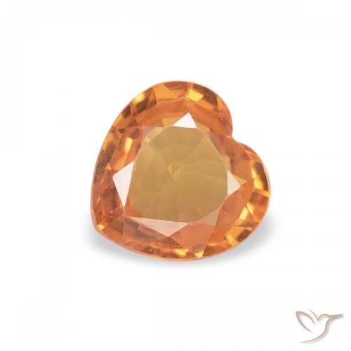 0.38ct طبيعي برتقالى غامق زفير, قلب, VVS
