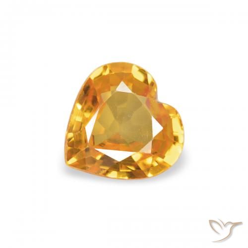 0.33ct طبيعي ذهبى-برتقالى غامق زفير, قلب, VVS