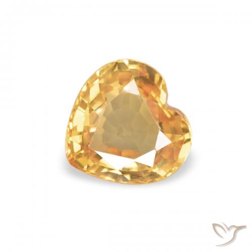 0.42ct طبيعي ذهبى-برتقالى فاتح زفير, قلب, VVS