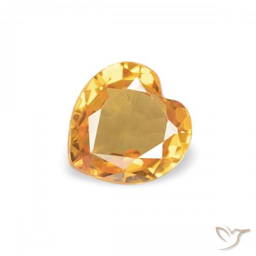 0.37ct طبيعي ذهبى-برتقالى داكن زفير, قلب, VVS