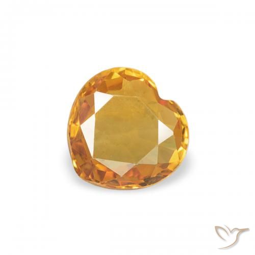0.34ct طبيعي ذهبى-برتقالى غامق زفير, قلب, VVS