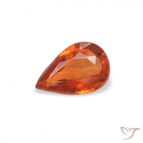 0.49ct طبيعي برتقالى نارى زفير, شكل الكمثرى, VVS-VS