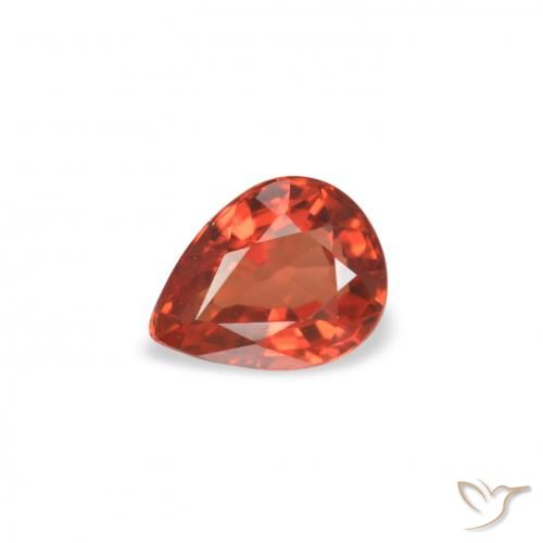 0.39ct طبيعي أحمر متوسط زفير, شكل الكمثرى, VVS-VS