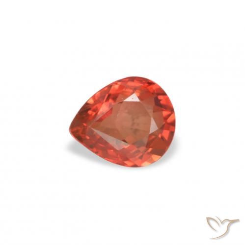 0.43ct طبيعي أحمر متوسط زفير, شكل الكمثرى, VVS-VS, Photo A