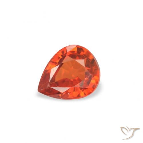0.52ct طبيعي برتقالى محمر زفير, شكل الكمثرى, VVS-VS