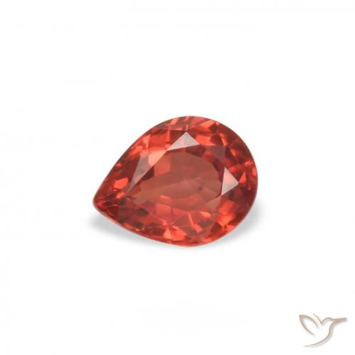 0.45ct طبيعي أحمر قرمزى لامع زفير, شكل الكمثرى, VVS-VS