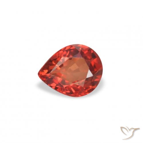 0.42ct طبيعي أحمر لامع زفير, شكل الكمثرى, VVS-VS