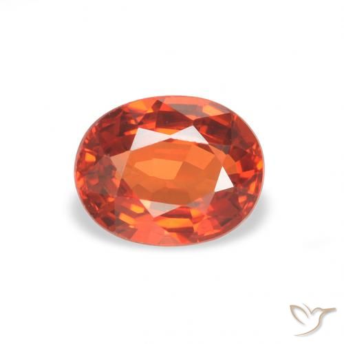 0.58ct طبيعي برتقالى محمر زفير, بيضوي, VVS