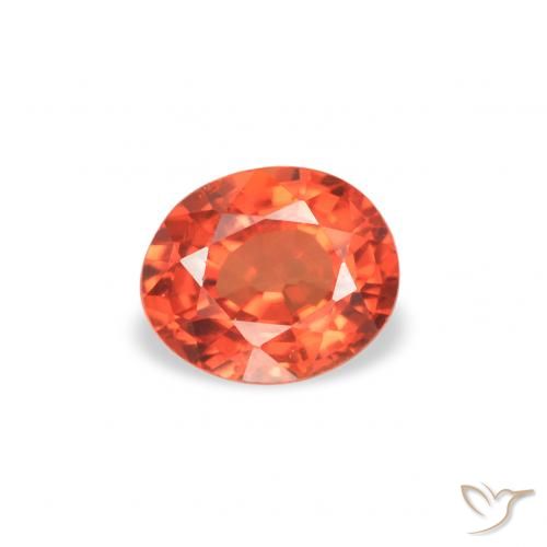 0.38ct طبيعي برتقالى محمر زفير, بيضوي, VVS