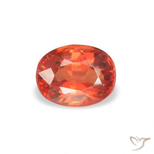 0.52ct طبيعي برتقالى محمر زفير, بيضوي, VVS