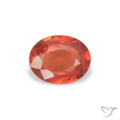 0.39ct طبيعي برتقالى محمر زفير, بيضوي, قليلا جدا