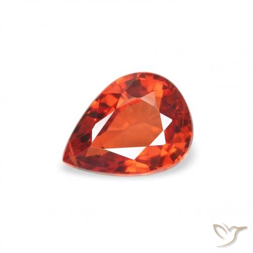 0.51ct طبيعي برتقالى غامق زفير, شكل الكمثرى, قليلا جدا