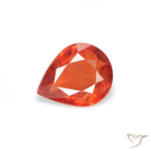 0.45ct طبيعي برتقالى نارى زفير, شكل الكمثرى, قليلا جدا, Photo A