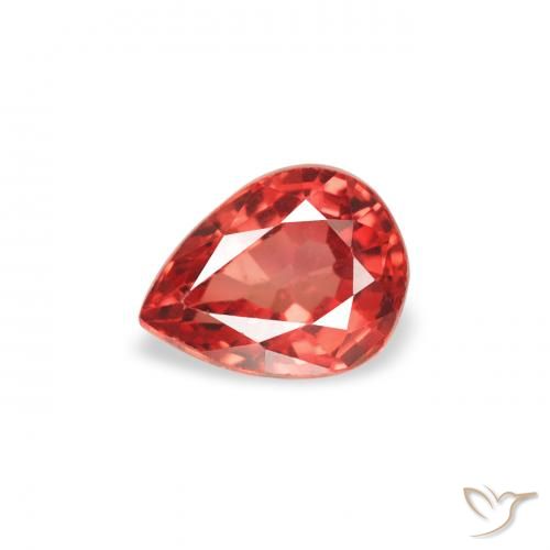 0.43ct طبيعي أحمر متوسط زفير, شكل الكمثرى, قليلا جدا