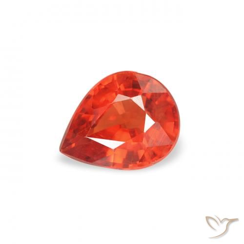 0.42ct طبيعي أحمر كثيف زفير, شكل الكمثرى, قليلا جدا