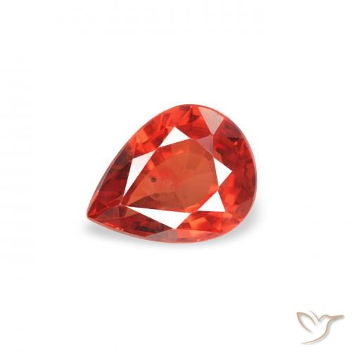 0.38ct طبيعي أحمر كثيف زفير, شكل الكمثرى, قليلا جدا