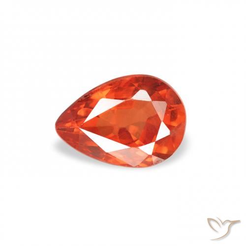0.60ct طبيعي برتقالى نارى زفير, شكل الكمثرى, قليلا جدا