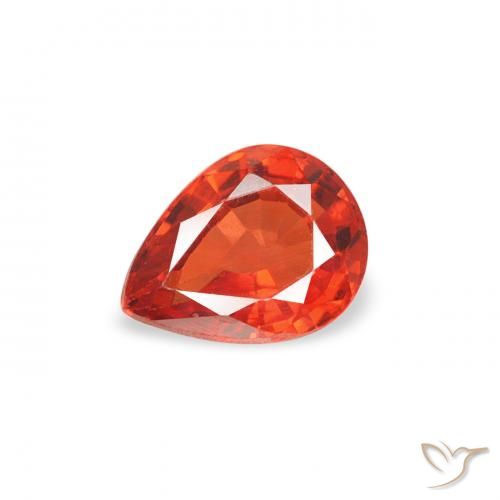 0.44ct طبيعي برتقالى كهرمانى زفير, شكل الكمثرى, قليلا جدا
