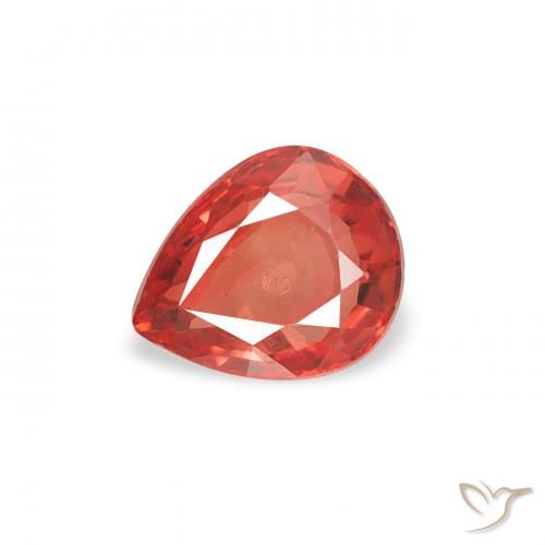 0.49ct طبيعي أحمر كثيف زفير, شكل الكمثرى, قليلا جدا
