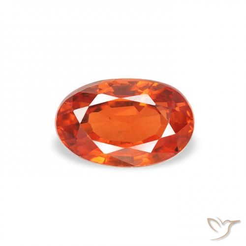 0.76ct طبيعي برتقالى محمر زفير, بيضوي, قليلا جدا