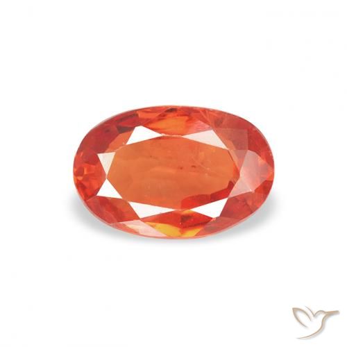 0.67ct طبيعي برتقالى متوسط زفير, بيضوي, قليلا جدا