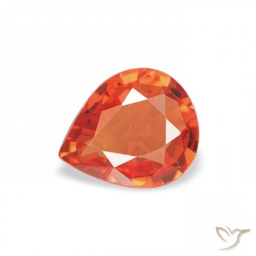 0.68ct طبيعي برتقالى متوسط زفير, شكل الكمثرى, VVS