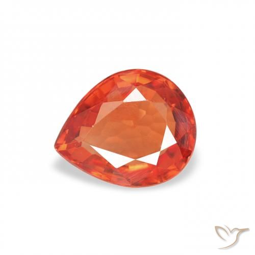 0.67ct طبيعي برتقالى محمر زفير, شكل الكمثرى, VVS