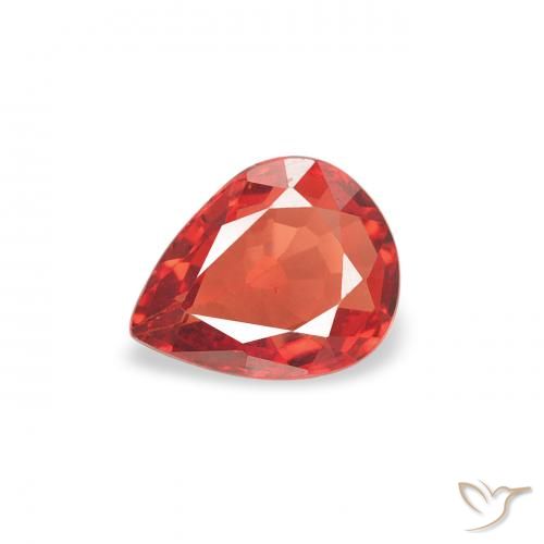 0.37ct طبيعي أحمر متوسط زفير, شكل الكمثرى, قليلا جدا