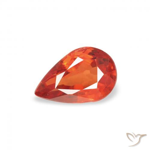 0.50ct طبيعي برتقالى محمر زفير, شكل الكمثرى, قليلا جدا
