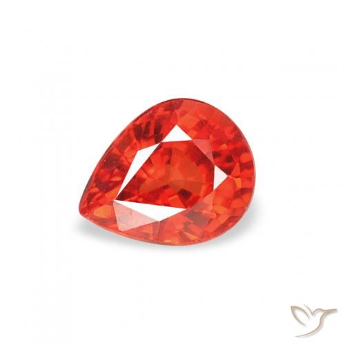 0.48ct طبيعي أحمر نارى زفير, شكل الكمثرى, قليلا جدا