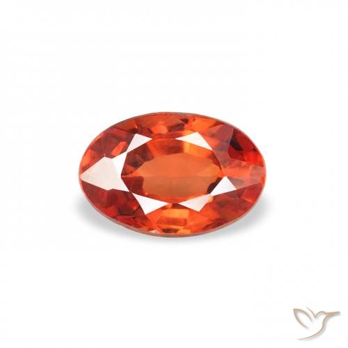 0.62ct طبيعي برتقالى محمر زفير, بيضوي, قليلا جدا