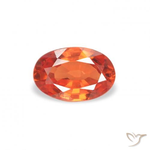 0.61ct طبيعي أحمر قرمزى لامع زفير, بيضوي, قليلا جدا