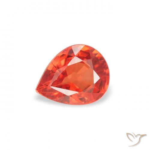 0.46ct طبيعي أحمر كثيف زفير, شكل الكمثرى, قليلا جدا