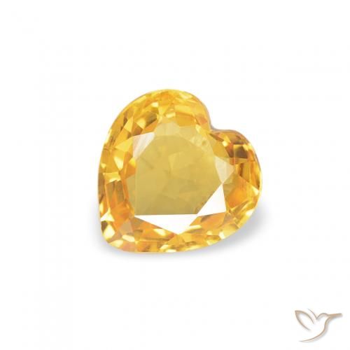 0.41ct طبيعي ذهبى متوسط زفير, قلب, VVS