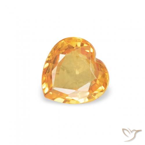 0.39ct طبيعي Medium Light-Orange زفير, قلب, VVS