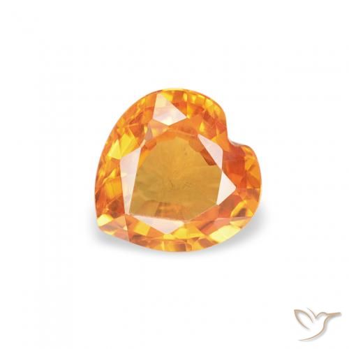 0.41ct طبيعي برتقالى متوسط زفير, قلب, VVS