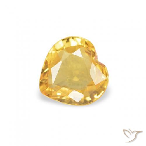 0.35ct طبيعي ذهبي زفير, قلب, VVS