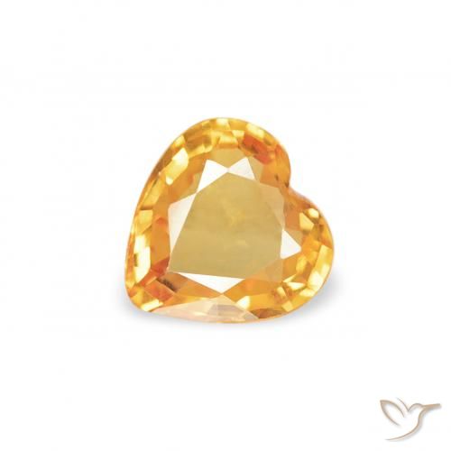 0.31ct طبيعي العسل البرتقال زفير, قلب, VVS
