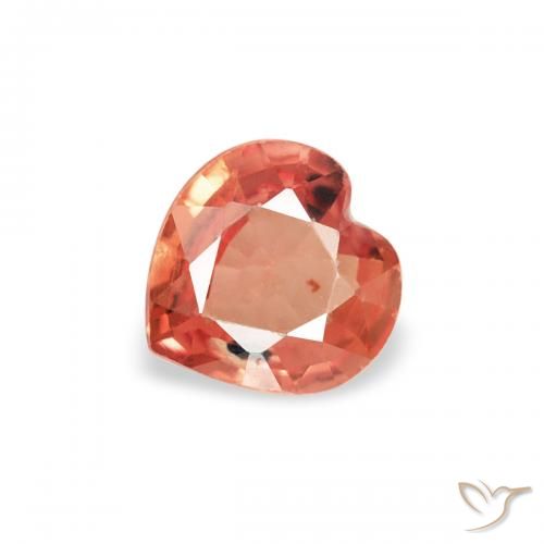 0.30ct طبيعي أحمر برتقالي زفير, قلب, قليلا جدا