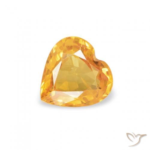 0.43ct طبيعي ذهبى-برتقالى زفير, قلب, قليلا جدا