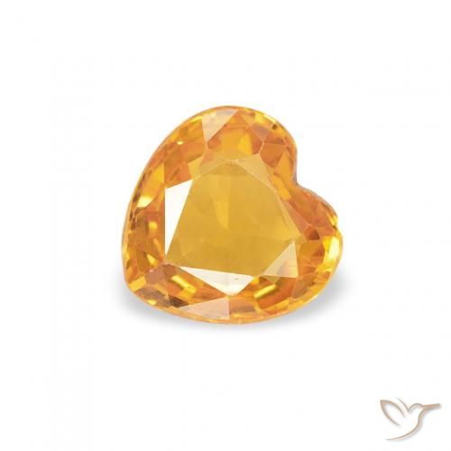 0.46ct طبيعي برتقالى متوسط زفير, قلب, قليلا جدا
