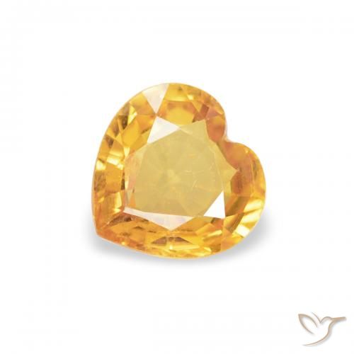 0.42ct طبيعي ذهبى-برتقالى زفير, قلب, قليلا جدا