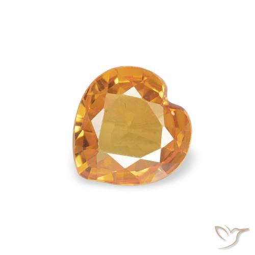 0.32ct طبيعي ذهب زفير, قلب, VVS-VS