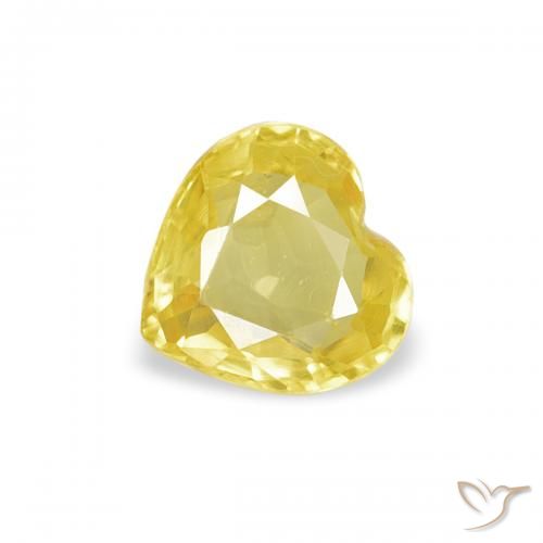 0.38ct طبيعي الأصفر زفير, قلب, VVS-VS